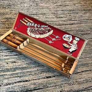 Vintage UCAGCO Bar-B-Q Irons Branding Set In Original Box Retro Made in Japan